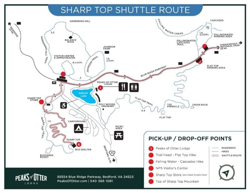 Sharp Top Hike Map