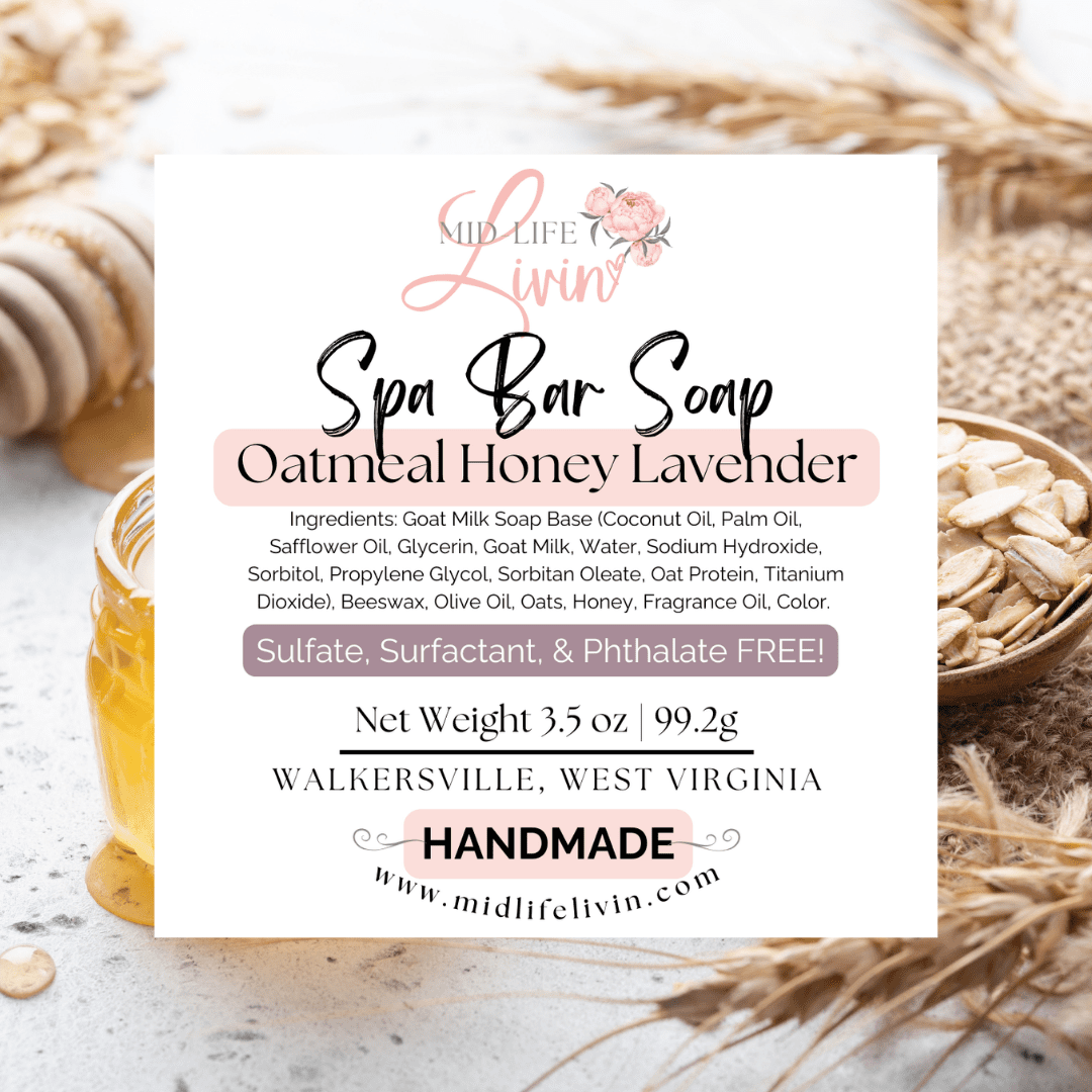 Handmade Goat Milk Spa Bar Soap - Oatmeal Honey Lavender